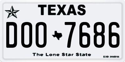 TX license plate DOO7686