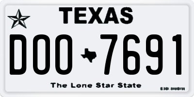 TX license plate DOO7691
