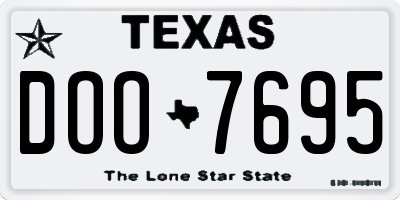 TX license plate DOO7695