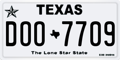 TX license plate DOO7709