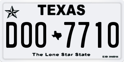 TX license plate DOO7710