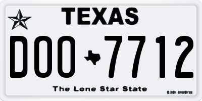 TX license plate DOO7712