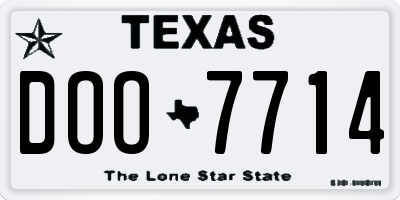 TX license plate DOO7714