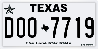 TX license plate DOO7719