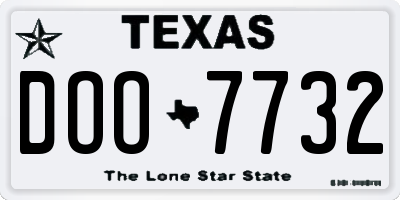 TX license plate DOO7732