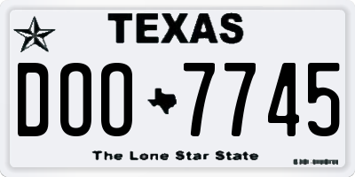TX license plate DOO7745
