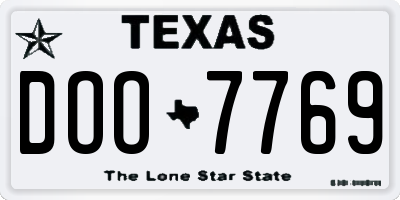 TX license plate DOO7769