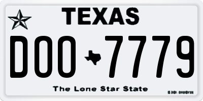 TX license plate DOO7779