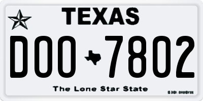 TX license plate DOO7802