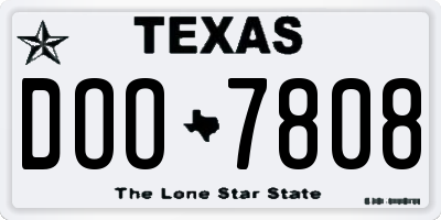 TX license plate DOO7808