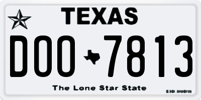 TX license plate DOO7813