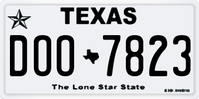 TX license plate DOO7823