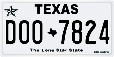 TX license plate DOO7824