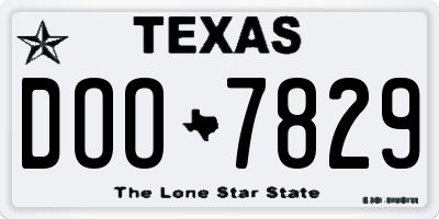 TX license plate DOO7829