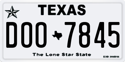 TX license plate DOO7845