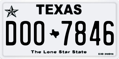 TX license plate DOO7846