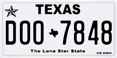 TX license plate DOO7848