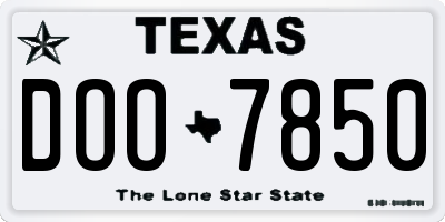 TX license plate DOO7850