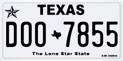 TX license plate DOO7855