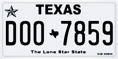 TX license plate DOO7859