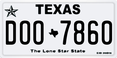 TX license plate DOO7860