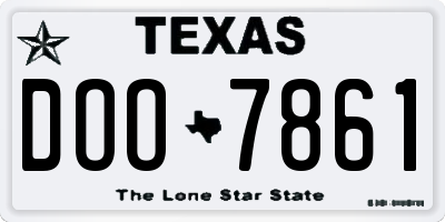 TX license plate DOO7861