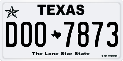 TX license plate DOO7873