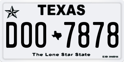 TX license plate DOO7878