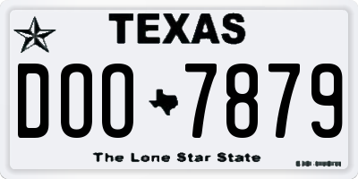 TX license plate DOO7879