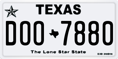 TX license plate DOO7880