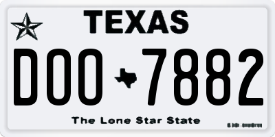 TX license plate DOO7882