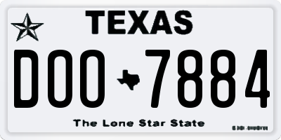 TX license plate DOO7884