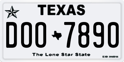 TX license plate DOO7890
