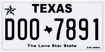 TX license plate DOO7891