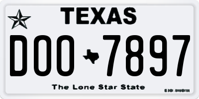 TX license plate DOO7897