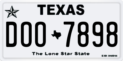 TX license plate DOO7898