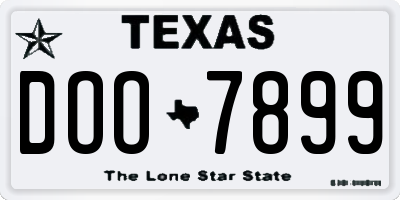 TX license plate DOO7899