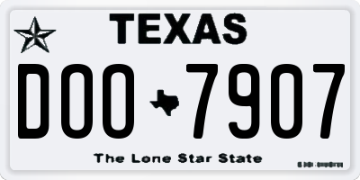 TX license plate DOO7907