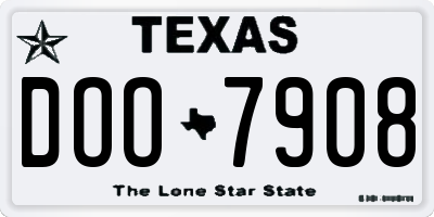 TX license plate DOO7908