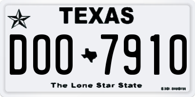 TX license plate DOO7910
