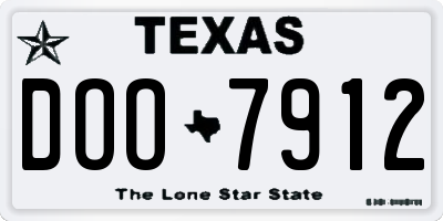 TX license plate DOO7912