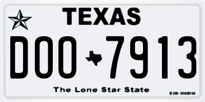 TX license plate DOO7913