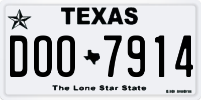TX license plate DOO7914
