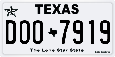 TX license plate DOO7919