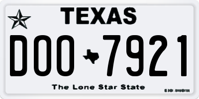 TX license plate DOO7921