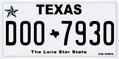 TX license plate DOO7930