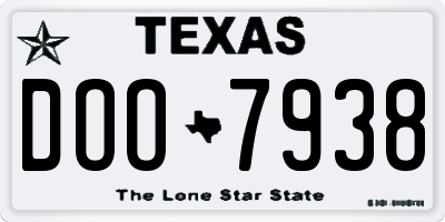 TX license plate DOO7938