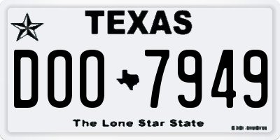 TX license plate DOO7949
