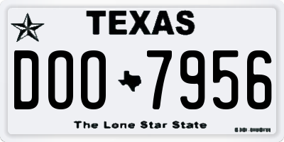 TX license plate DOO7956
