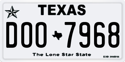 TX license plate DOO7968